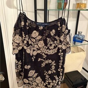 Ralph Lauren Blue Label Black and Cream lace cami